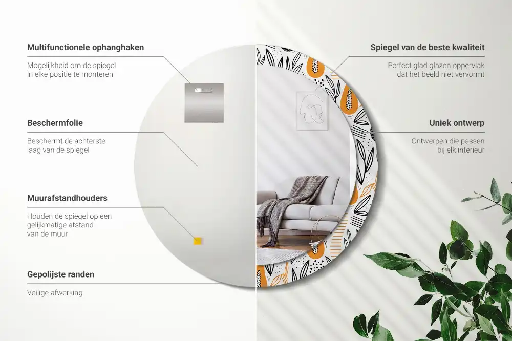 Spiegel rund Papayas