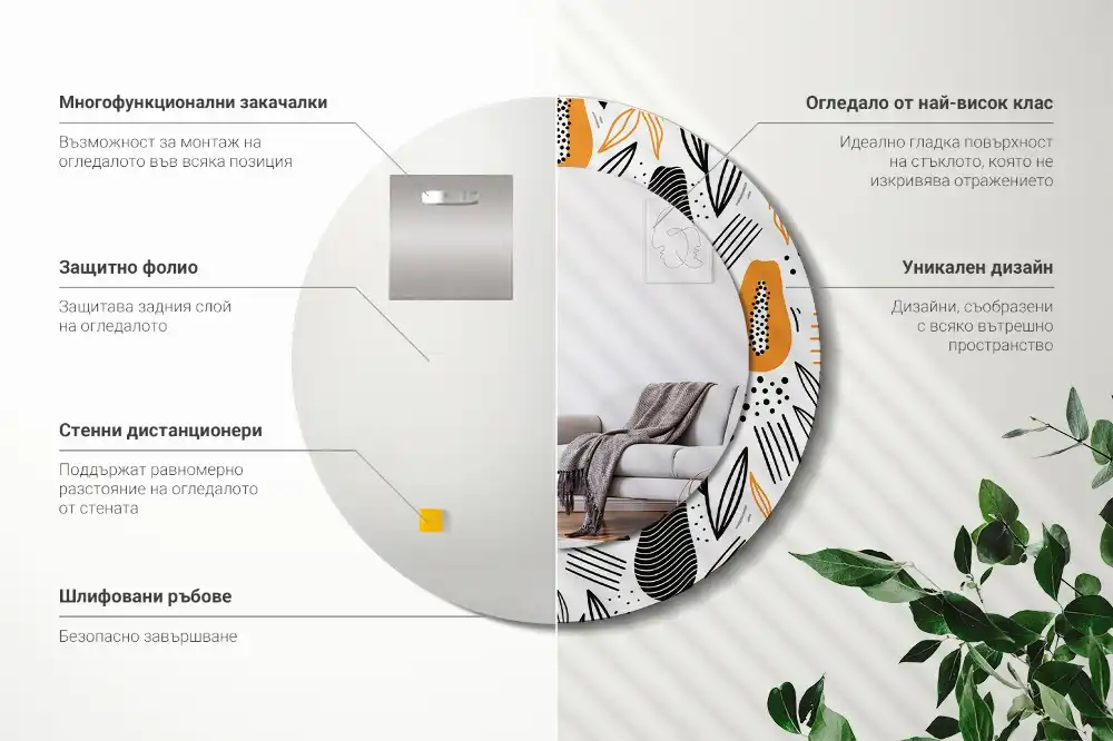 Spiegel rund Papayas