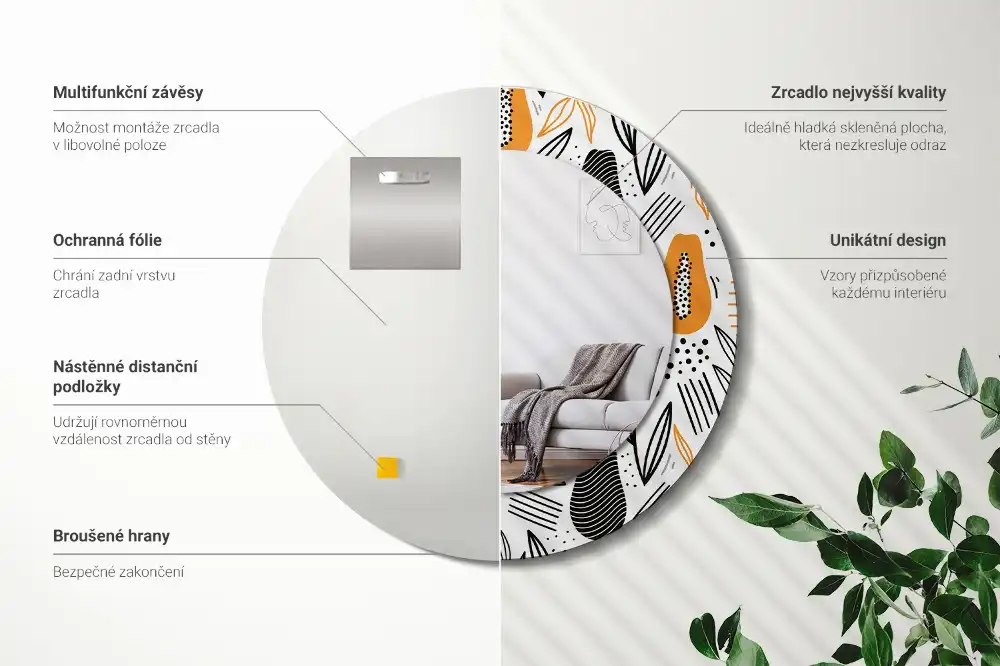 Spiegel rund Papayas