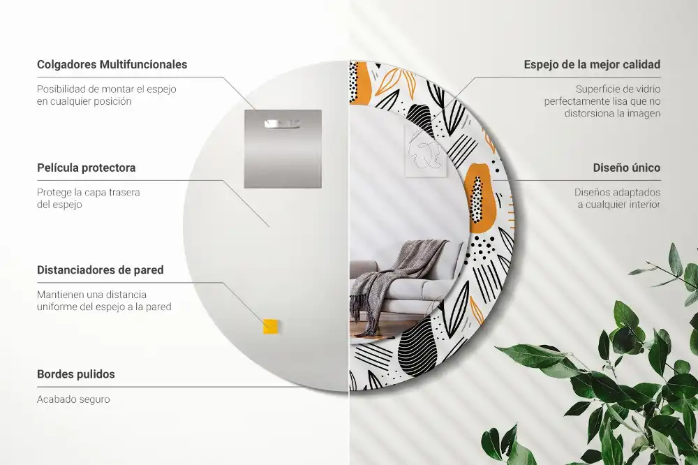 Spiegel rund Papayas