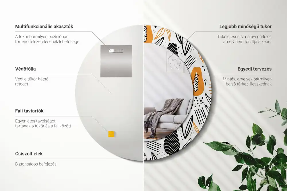 Spiegel rund Papayas