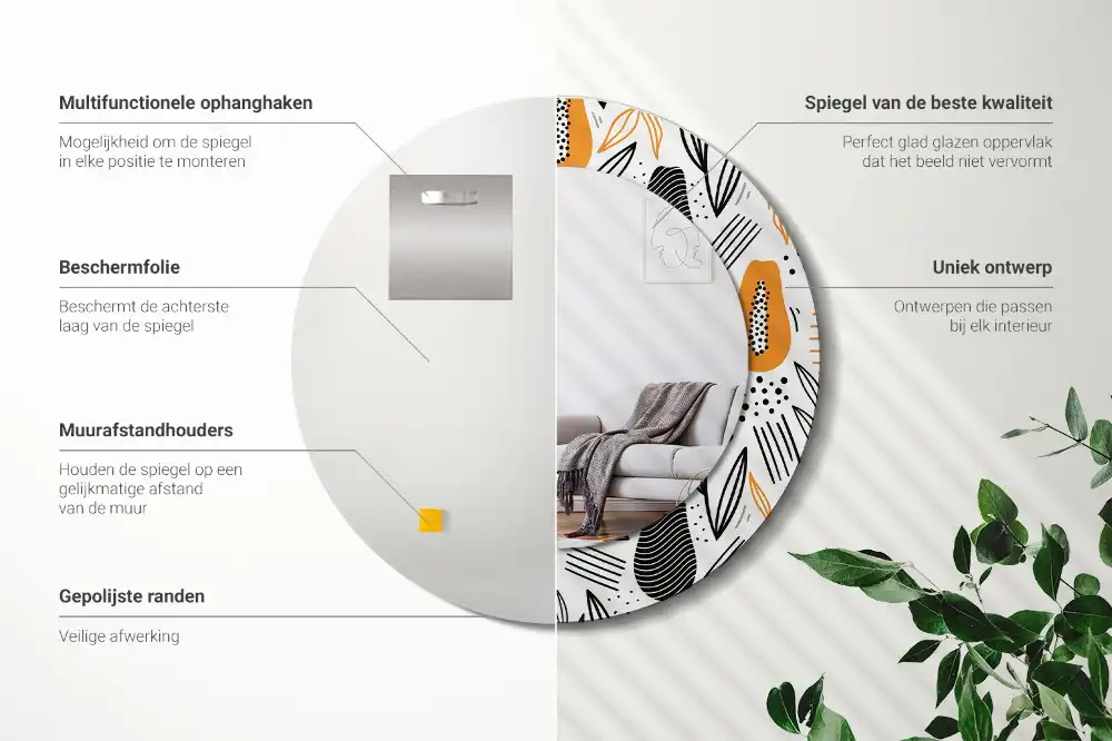 Spiegel rund Papayas