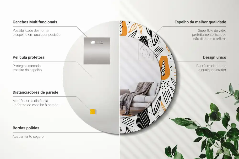 Spiegel rund Papayas