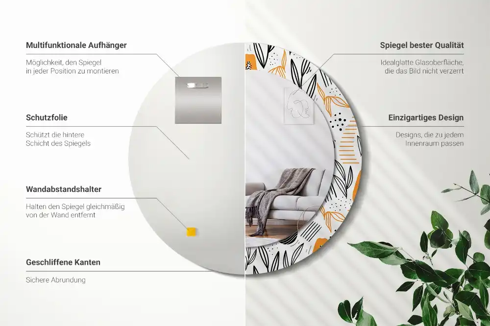 Spiegel rund Papayas