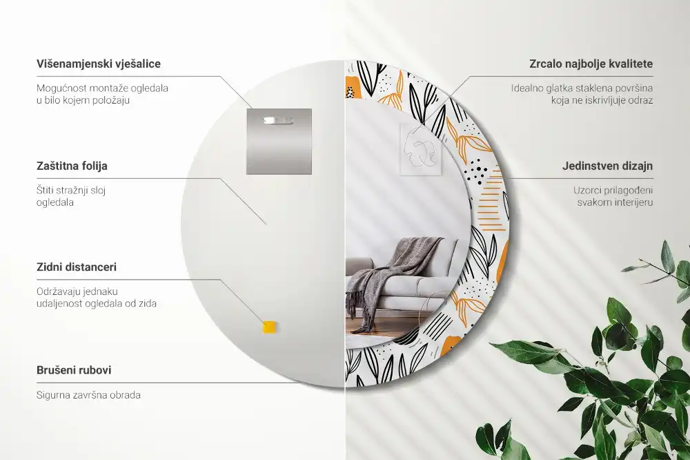 Spiegel rund Papayas