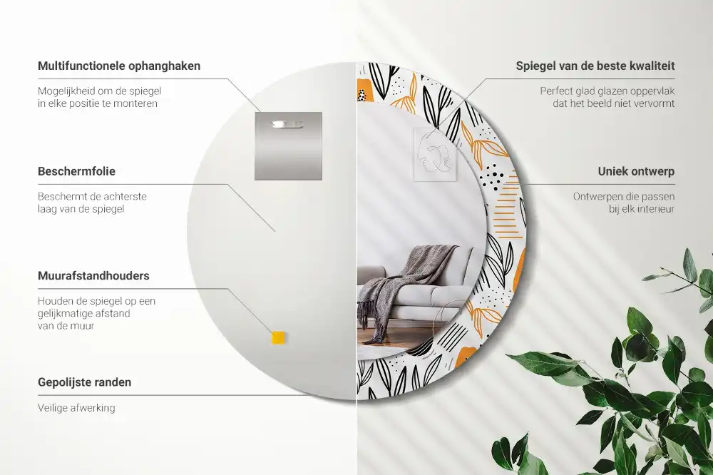 Spiegel rund Papayas