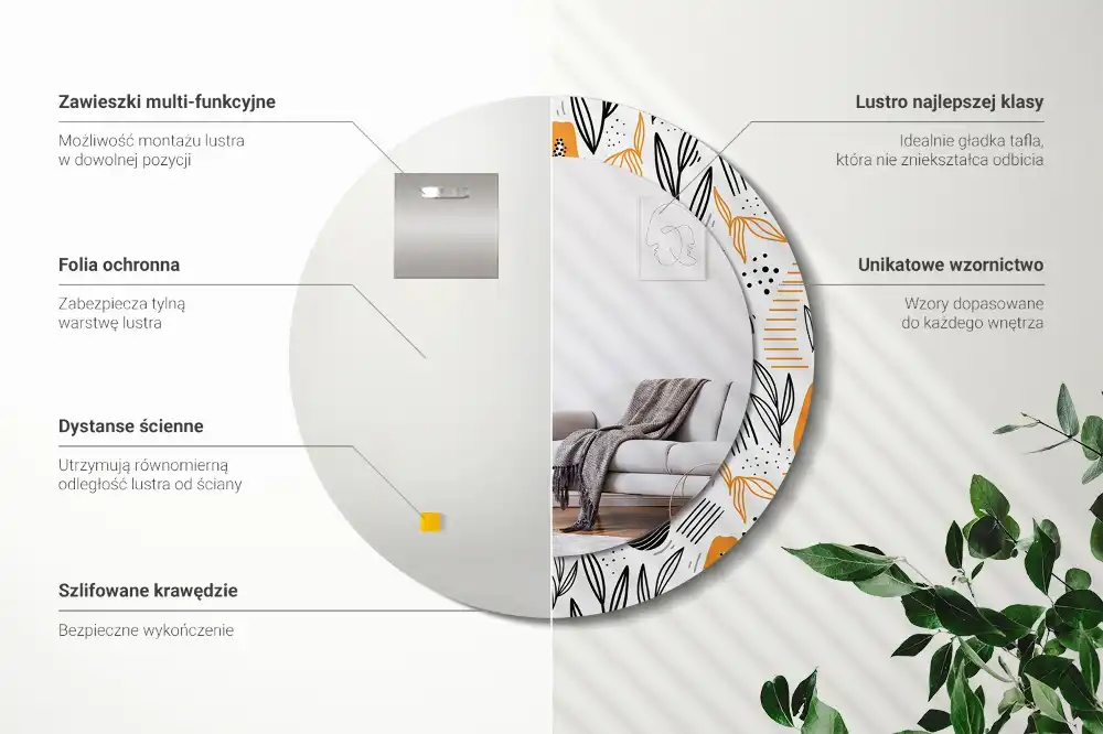 Spiegel rund Papayas