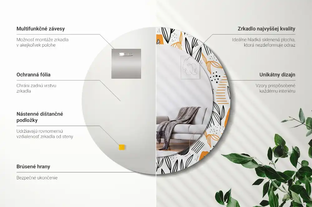 Spiegel rund Papayas