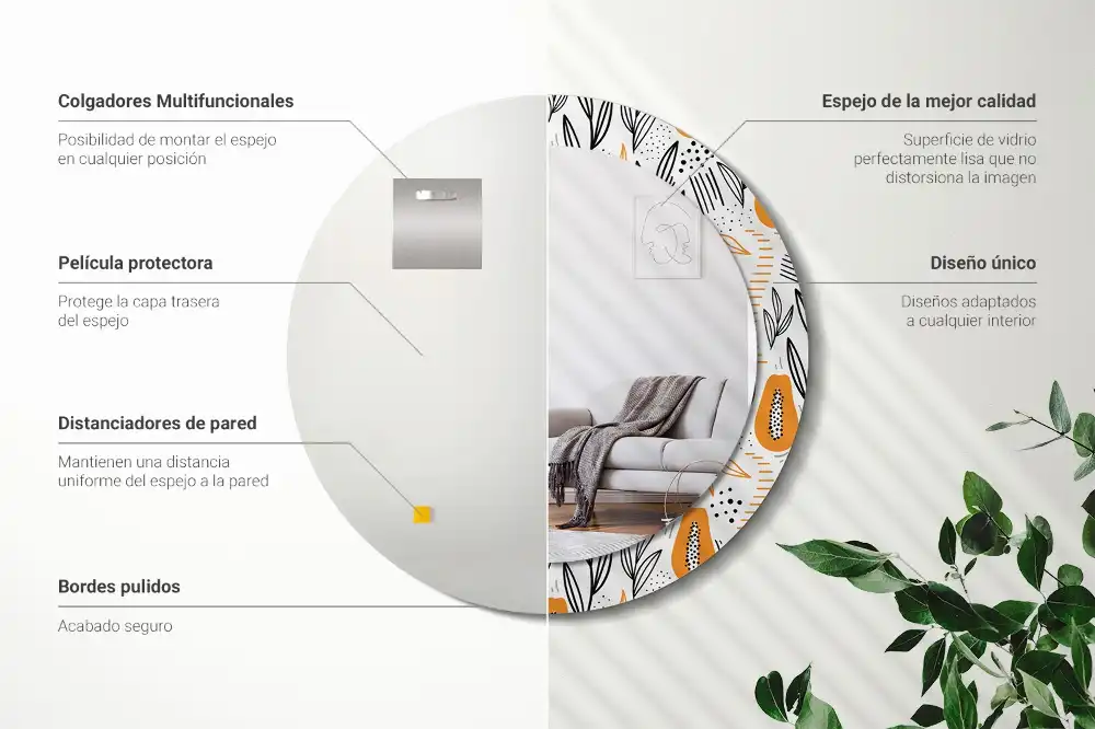 Spiegel rund Papayas