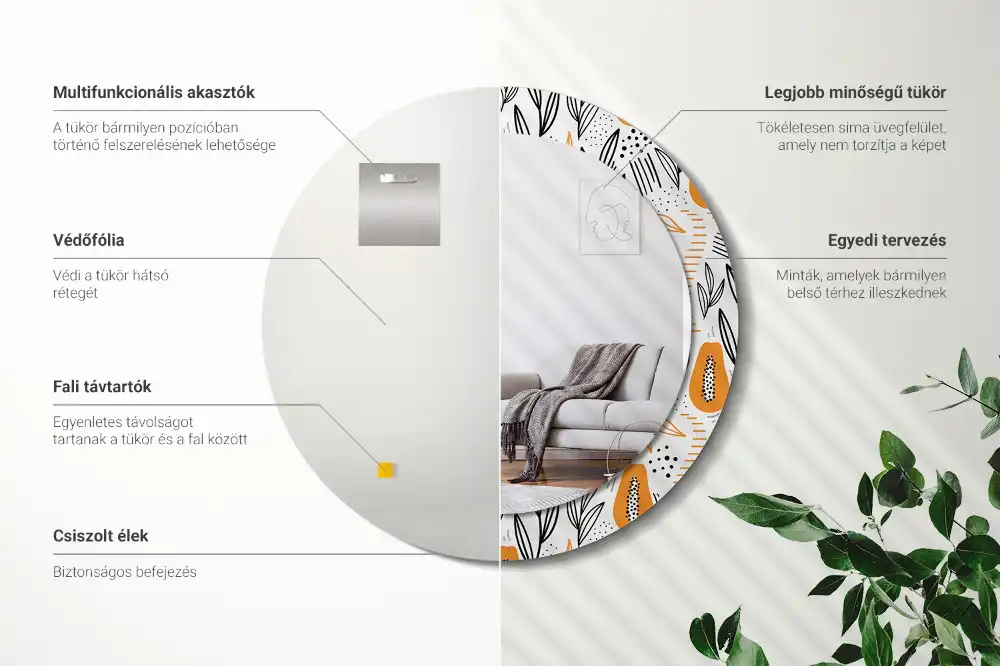 Spiegel rund Papayas