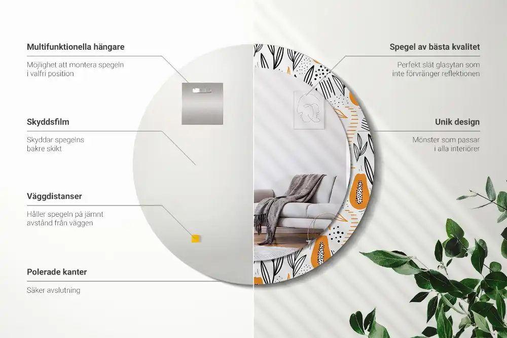 Spiegel rund Papayas