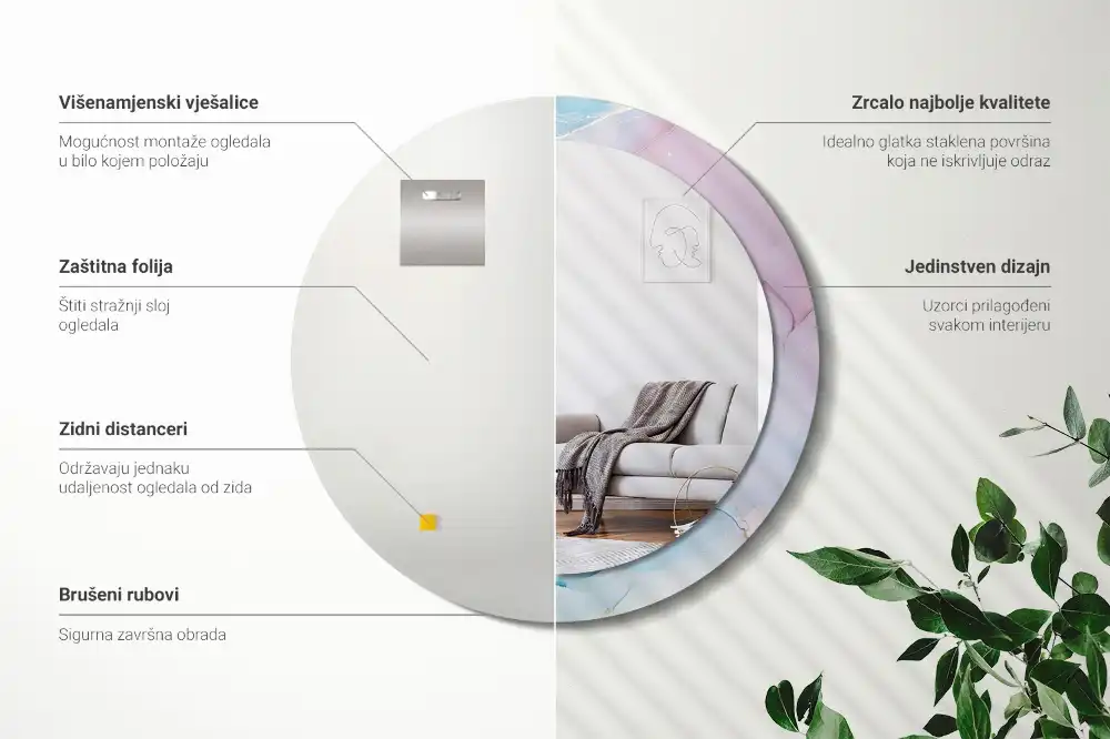 Runden spiegel Marmor-Stil
