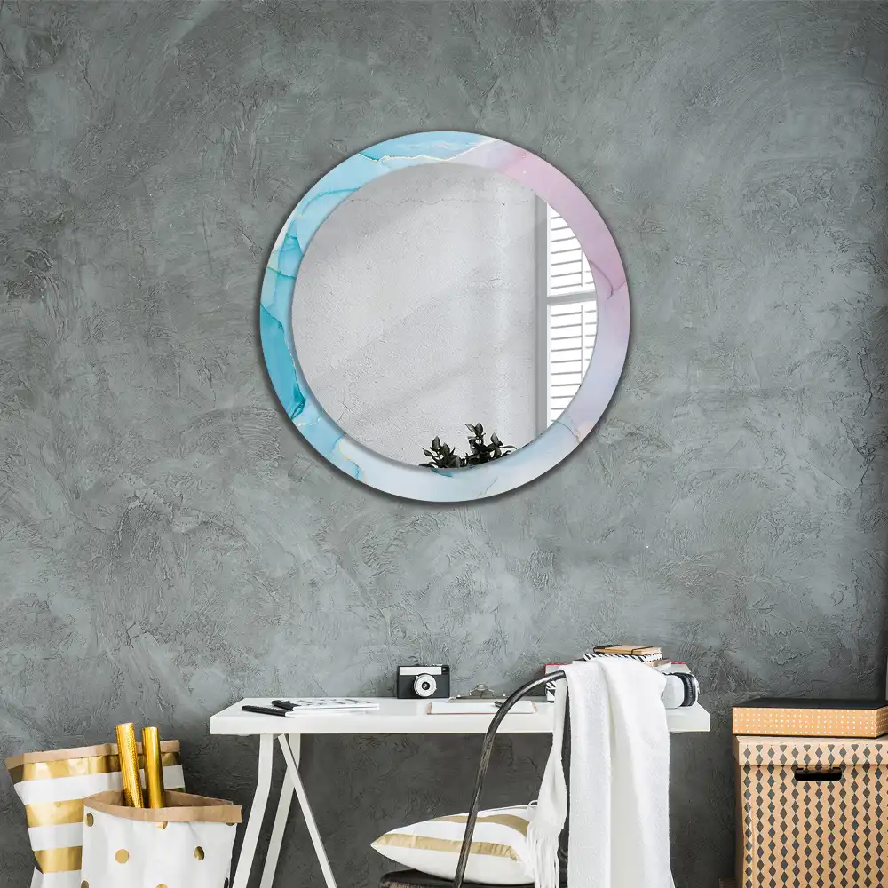 Runden spiegel Marmor-Stil