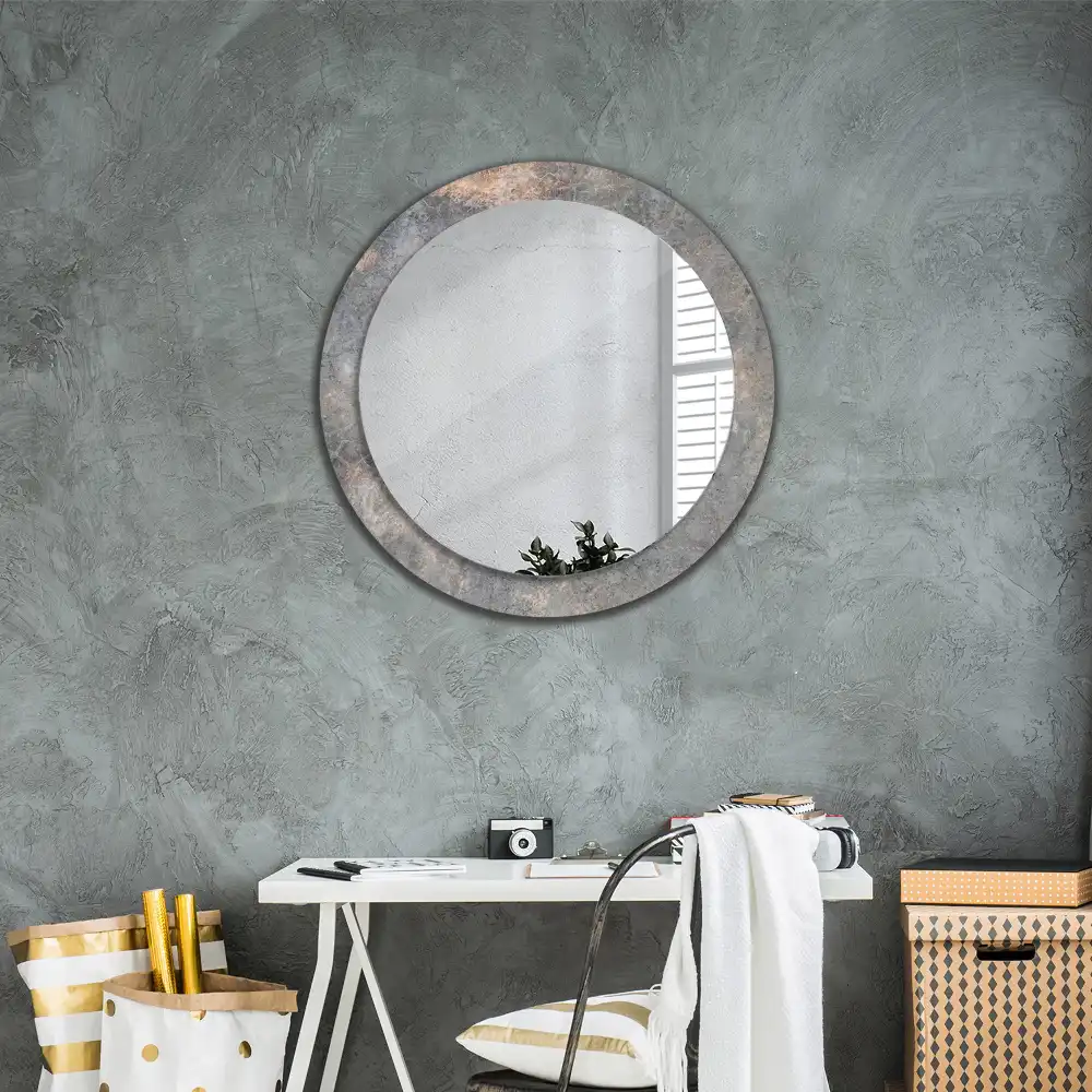 Spiegel rund Vintage-Beton