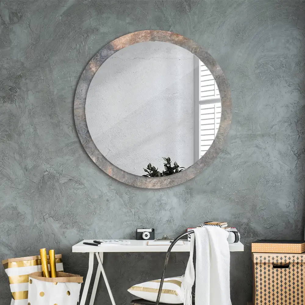 Spiegel rund Vintage-Beton