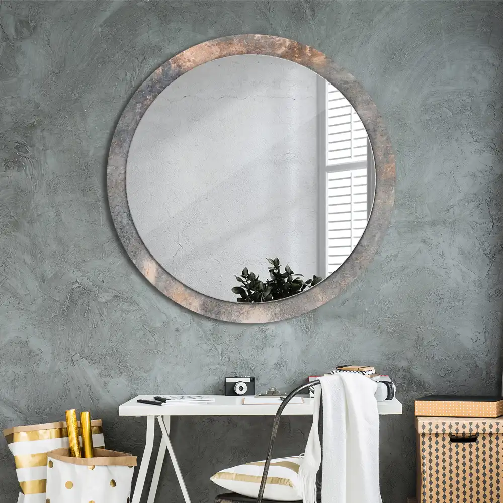 Spiegel rund Vintage-Beton