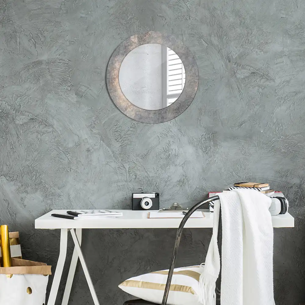 Spiegel rund Vintage-Beton