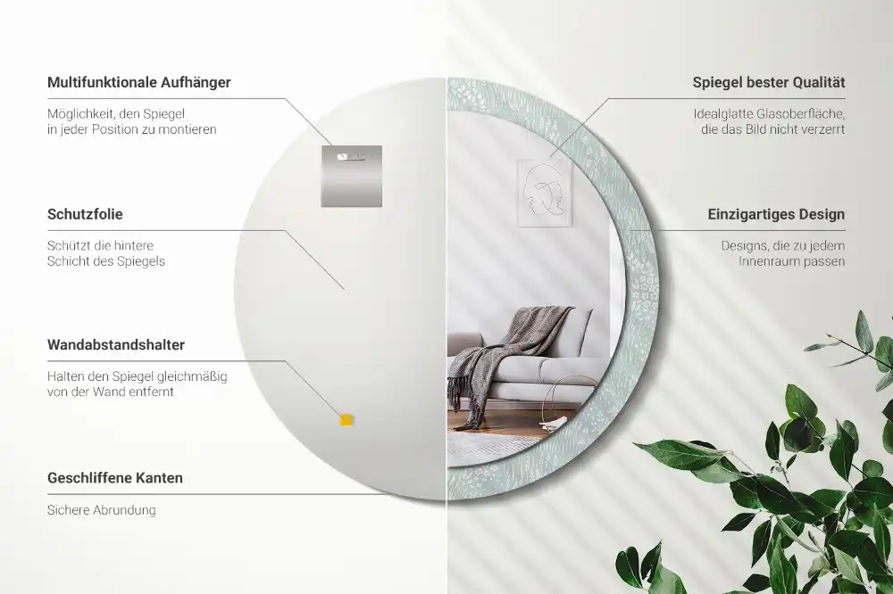 Spiegel rund Schnecke auf der Wiese