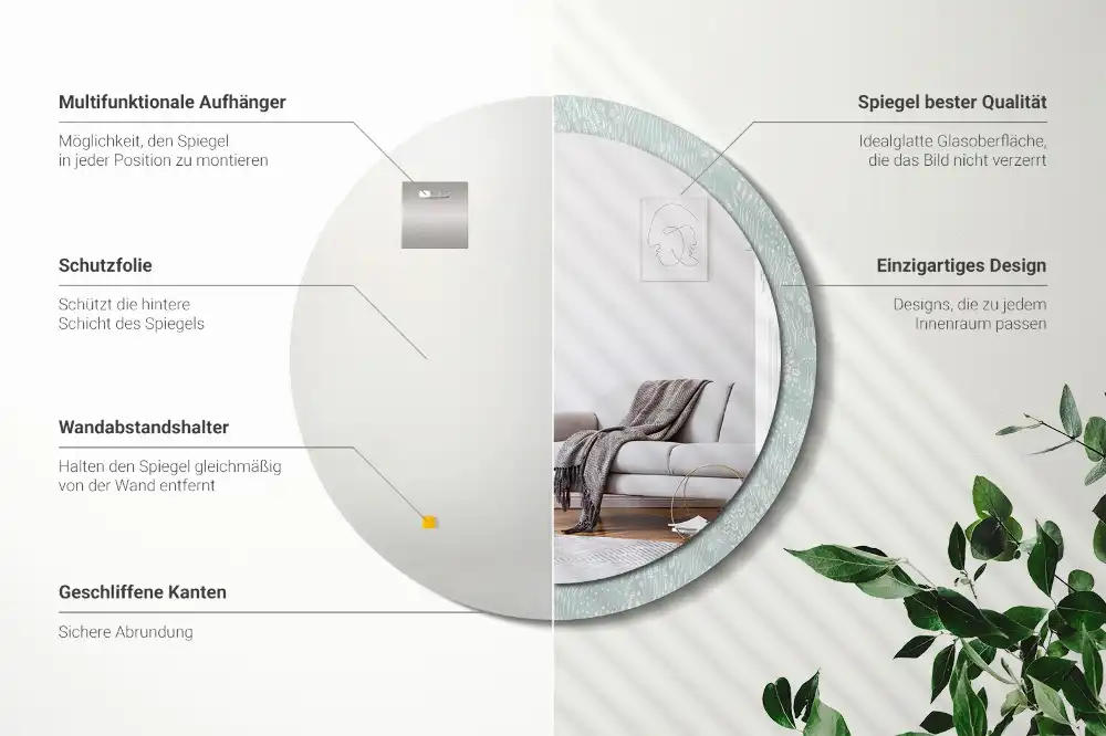 Spiegel rund Schnecke auf der Wiese