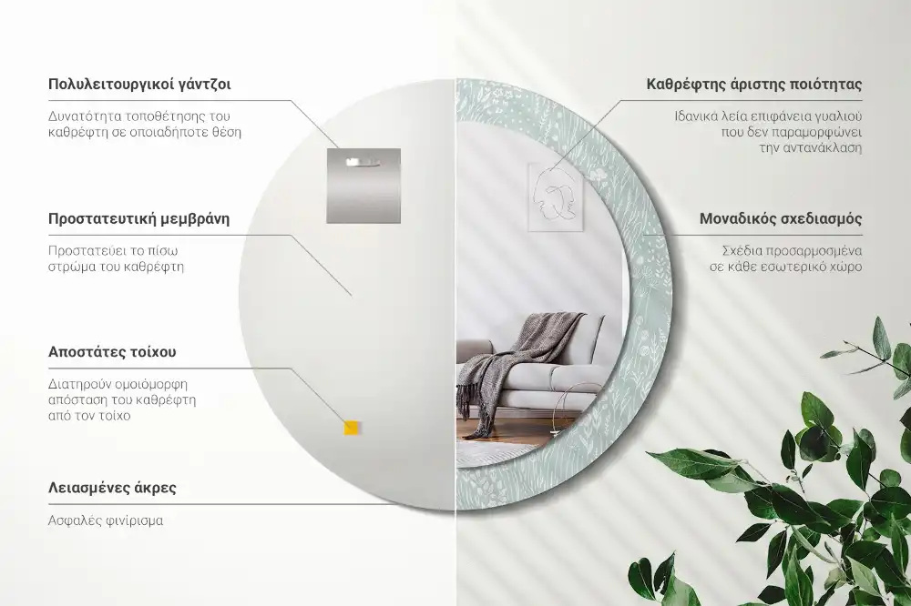 Spiegel rund Schnecke auf der Wiese