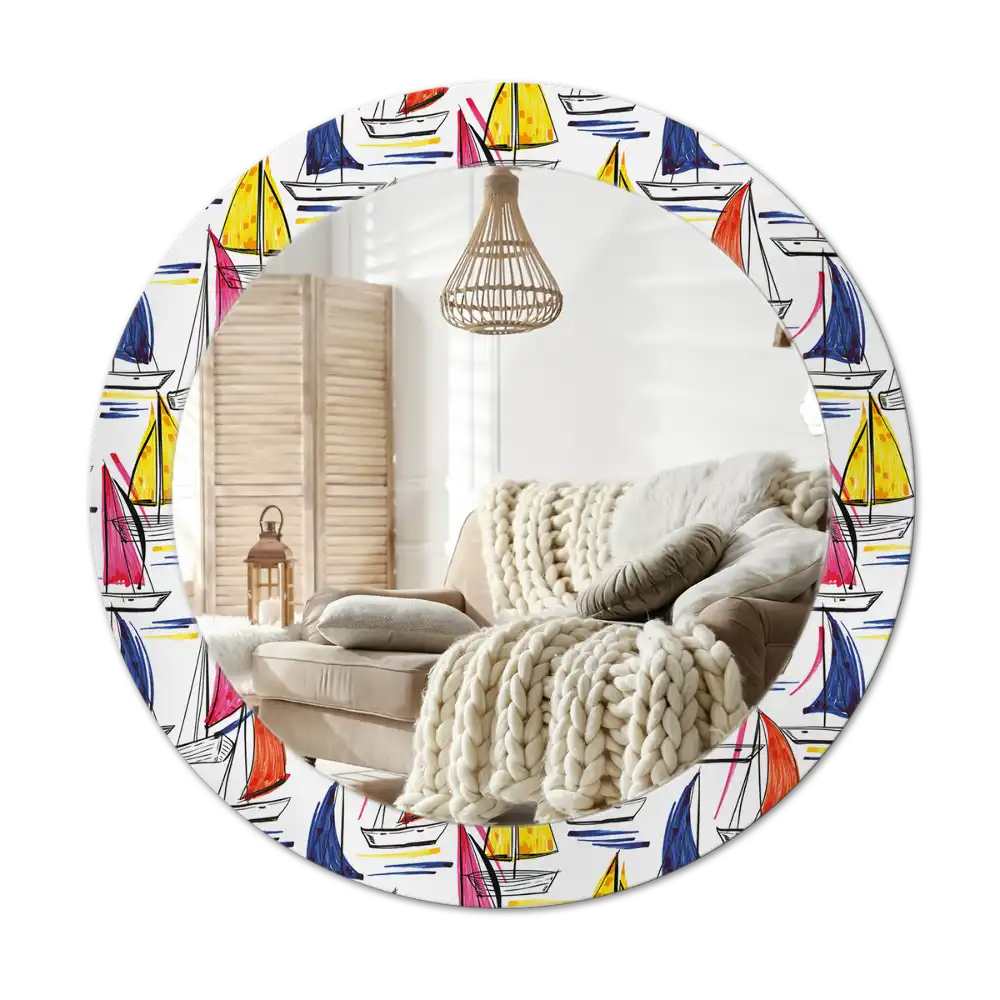 Runden spiegel Bunte Boote