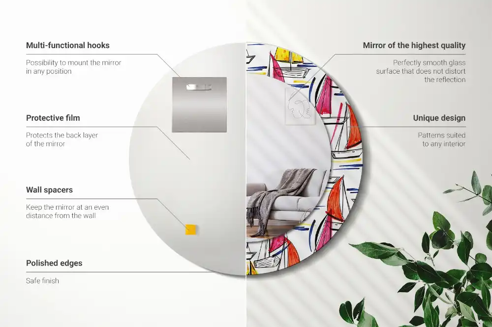 Runden spiegel Bunte Boote