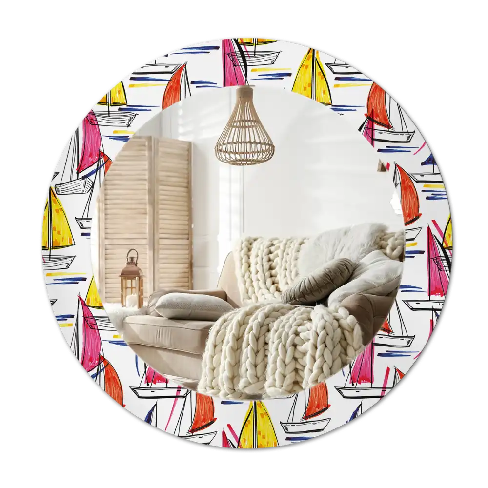 Runden spiegel Bunte Boote