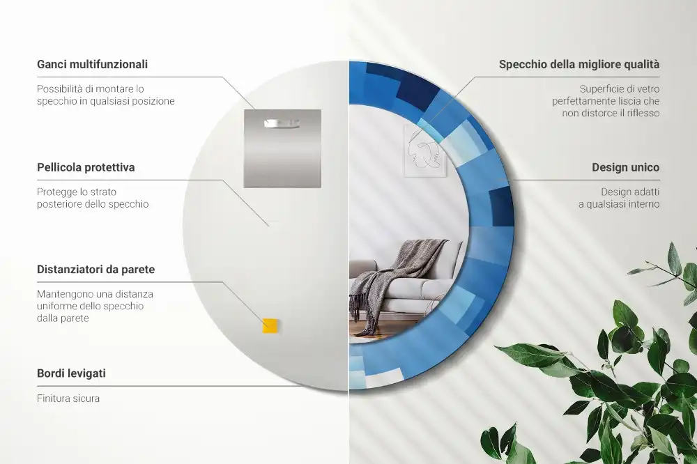 Spiegel rund Blau Abstrakt