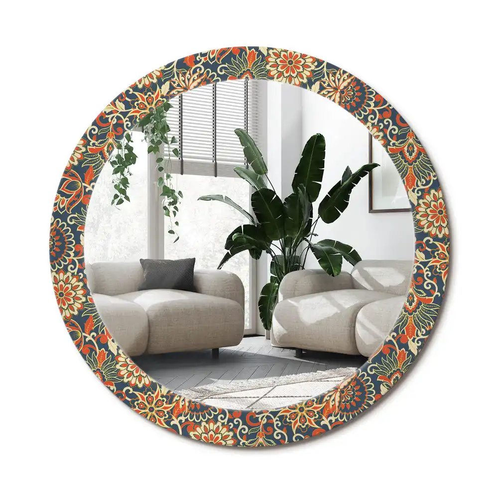 Runden spiegel Retro-Blumen