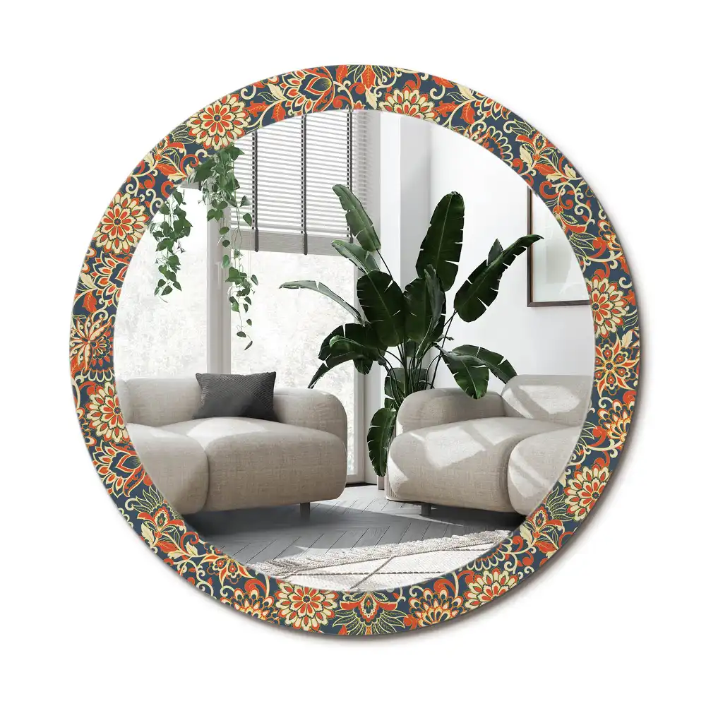 Runden spiegel Retro-Blumen
