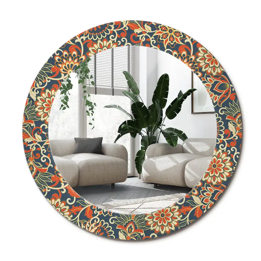 Runden spiegel Retro-Blumen