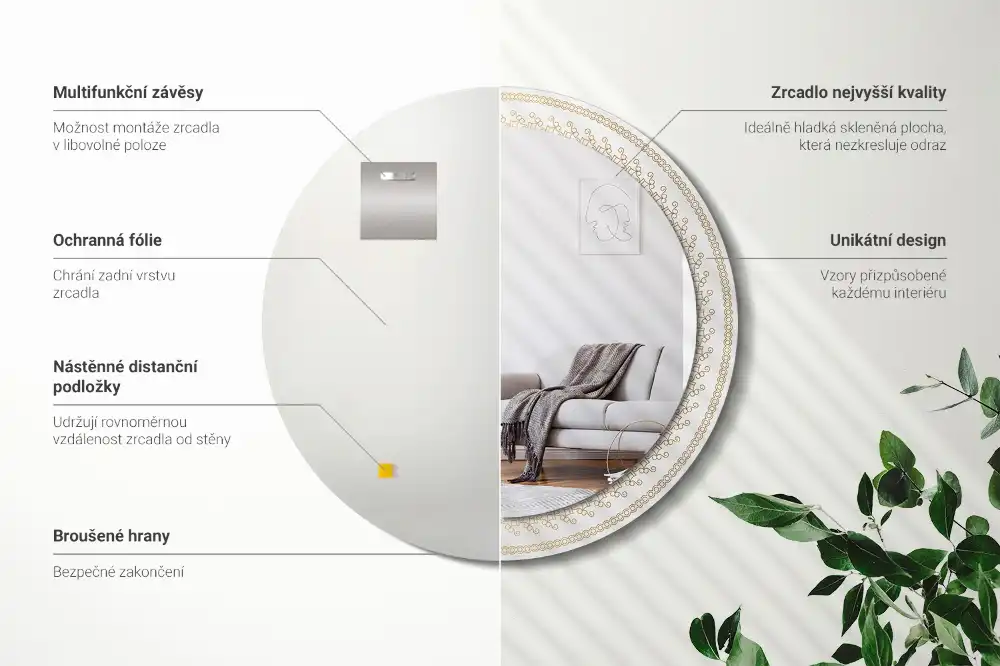 Runden spiegel Indianisches Mandala