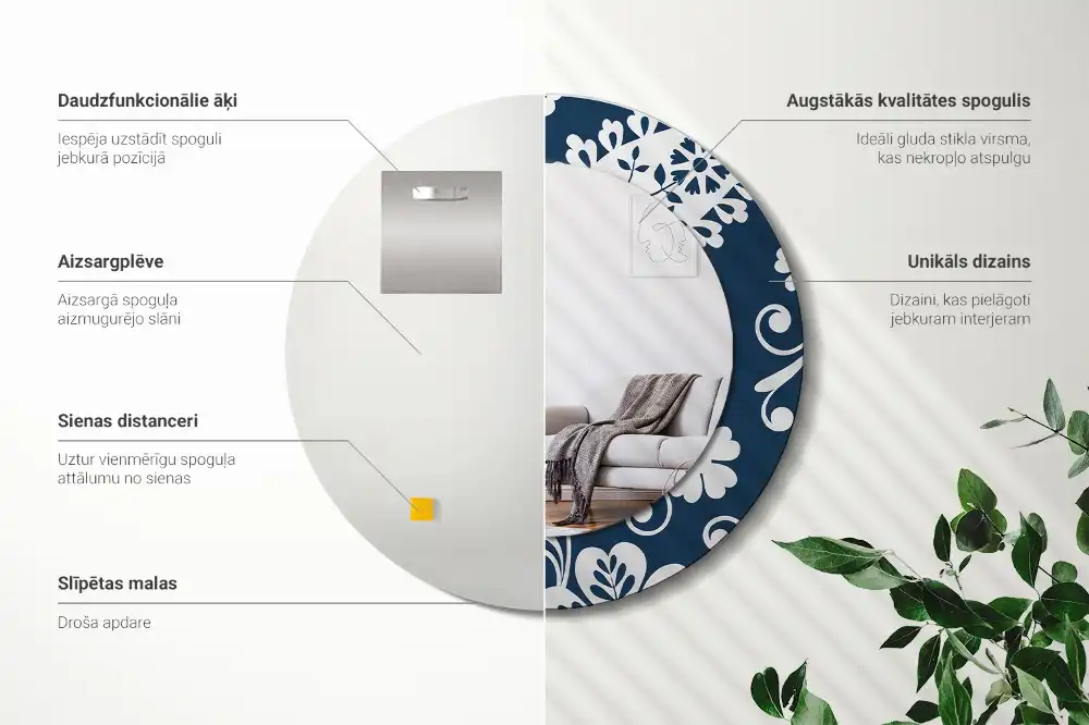 Runden spiegel Paisley-Komposition