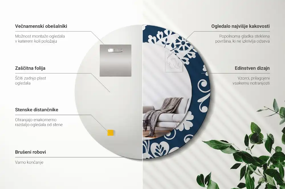 Runden spiegel Paisley-Komposition