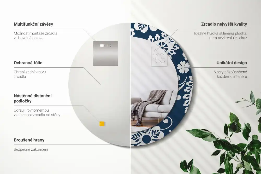 Runden spiegel Paisley-Komposition