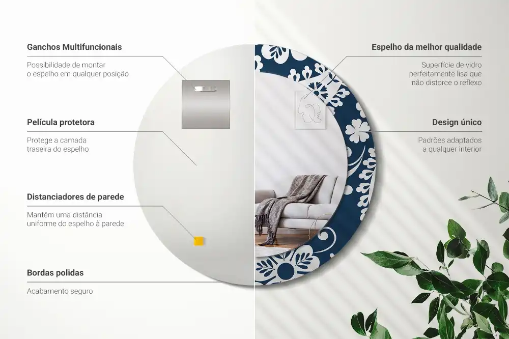 Runden spiegel Paisley-Komposition