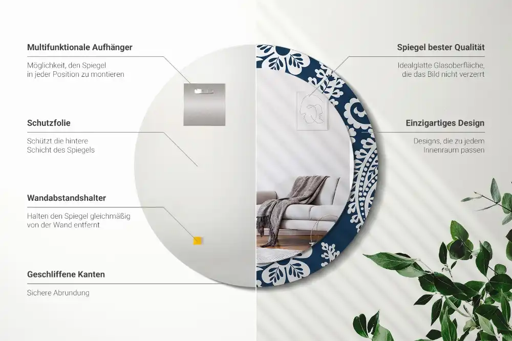 Runden spiegel Paisley-Komposition