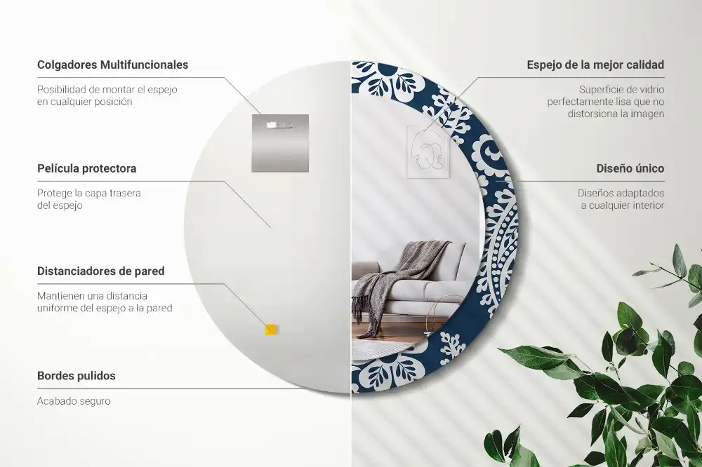 Runden spiegel Paisley-Komposition