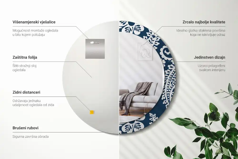 Runden spiegel Paisley-Komposition