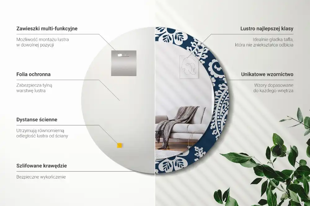 Runden spiegel Paisley-Komposition