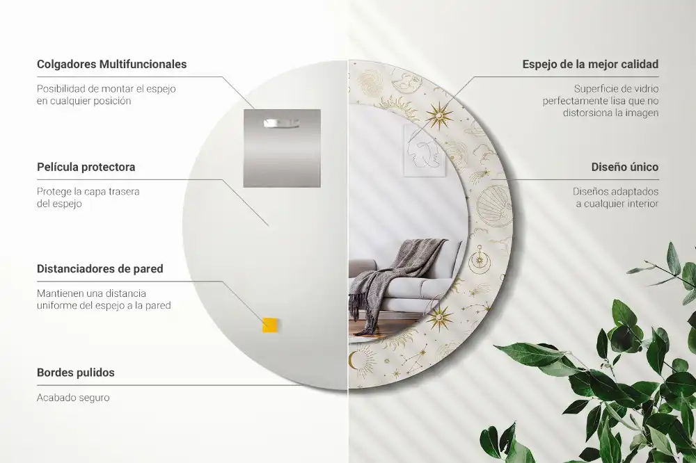 Spiegel rund Mystisches Muster