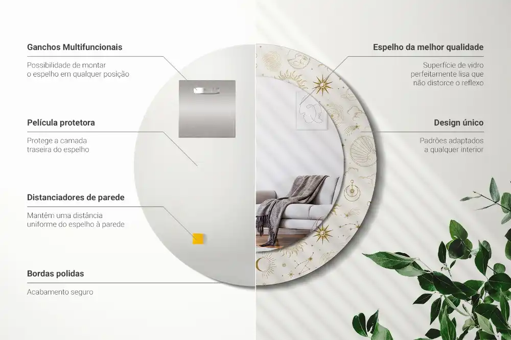 Spiegel rund Mystisches Muster