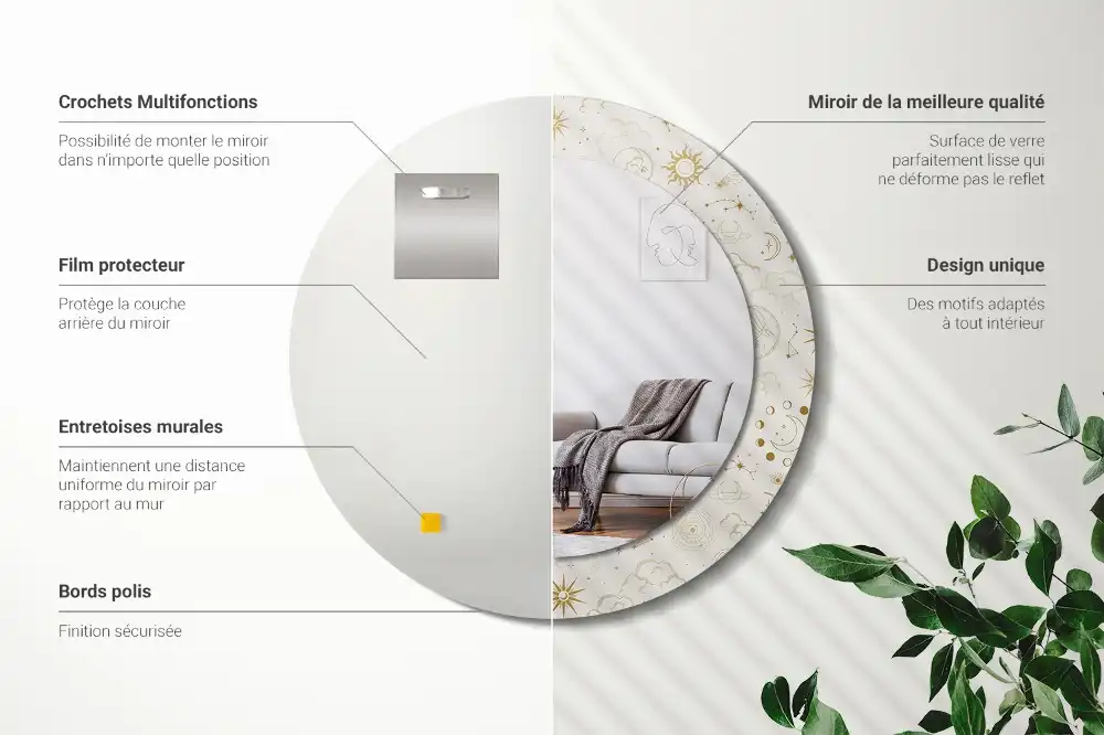 Spiegel rund Mystisches Muster