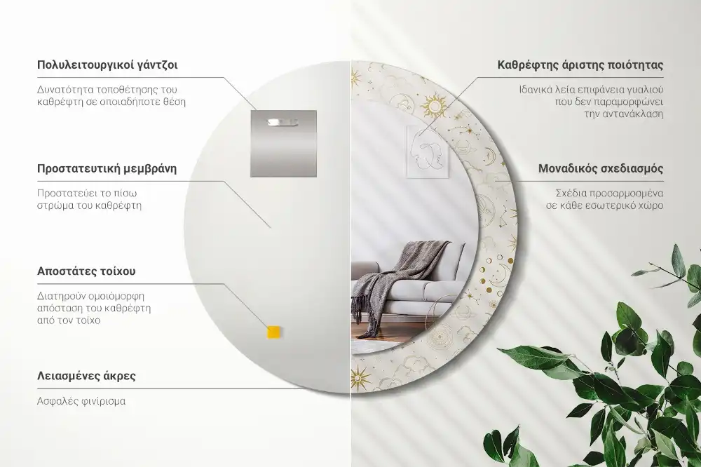 Spiegel rund Mystisches Muster