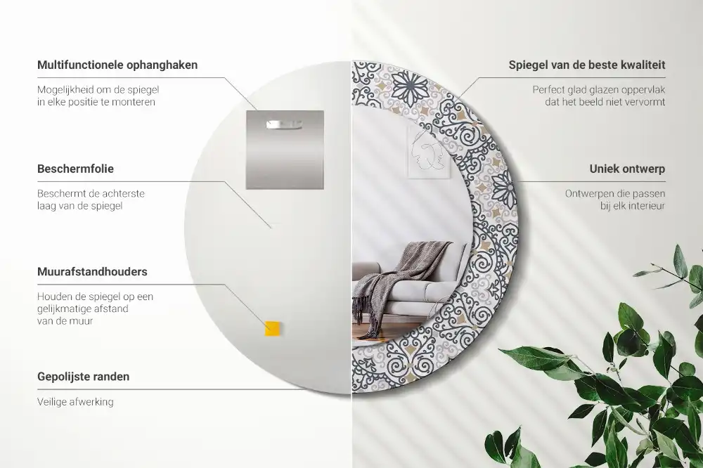 Runden spiegel Geometrische Ornamente