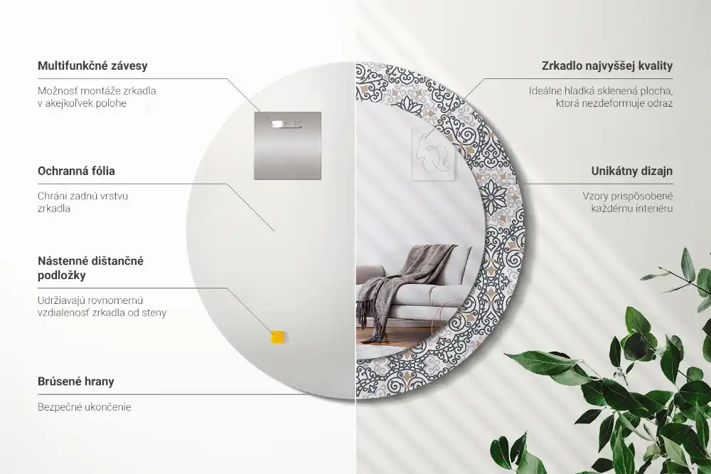 Runden spiegel Geometrische Ornamente