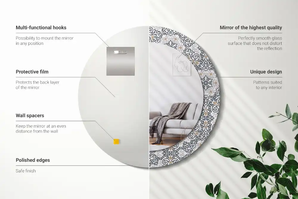 Runden spiegel Geometrische Ornamente