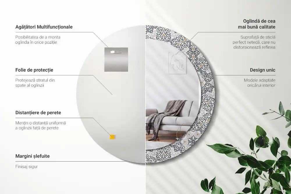 Runden spiegel Geometrische Ornamente