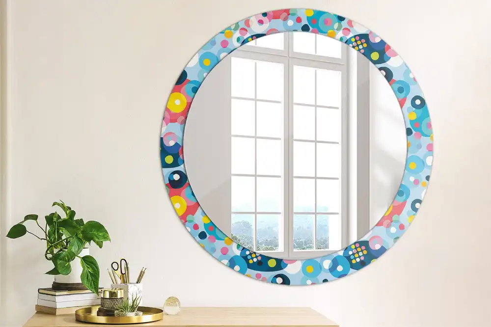 Spiegel rund Bunte Kreise