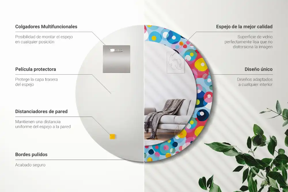 Spiegel rund Bunte Kreise